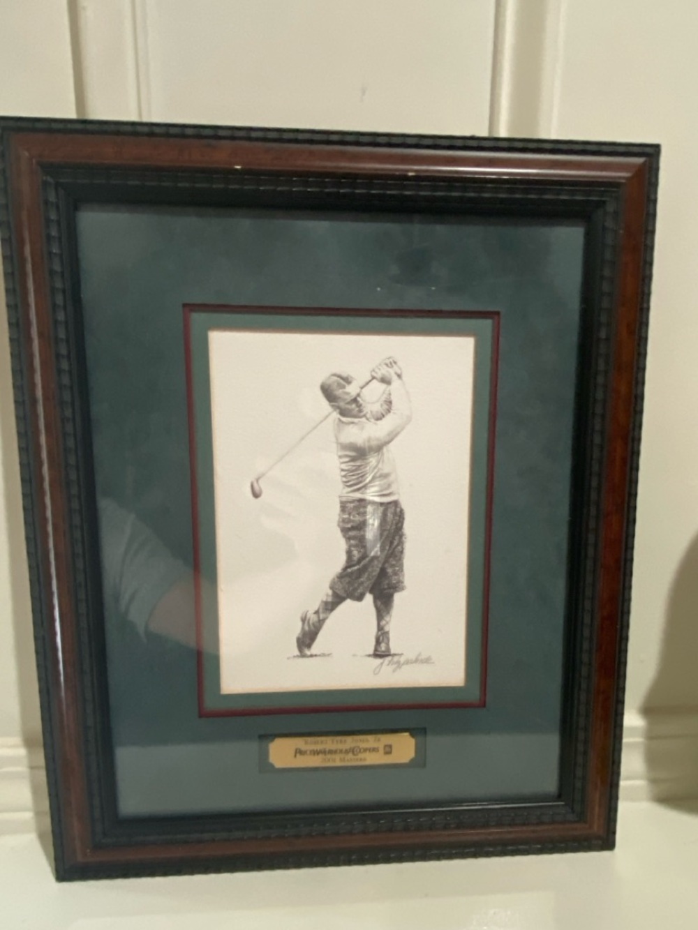Signed Jim Fitzpatrick Framed Giclee Robert Trent Jones 2001 Masters Tournament